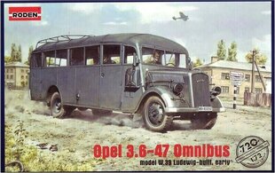 Līmējams modelis Roden 720 Opel Blitz Omnibus model W39 Ludewig (Essen) 1/72 cena un informācija | Līmējamie modeļi | 220.lv