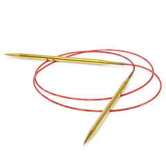 Латунные спицы для кругового вязания с удлиненным кончиком на леске Addi, Ø 4.5 мм цена и информация | Принадлежности для вязания | 220.lv