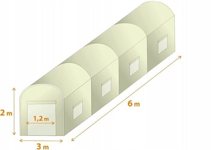 Siltumnīca FocusGarden 18 m2,2 durvju zaļa cena un informācija | Siltumnīcas | 220.lv