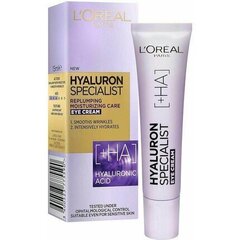 Acu krēms L´Oréal Paris Hyaluron Specialist 15 ml цена и информация | Сыворотки, кремы для век | 220.lv