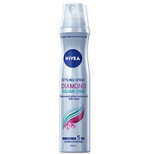 Kopjoša matu laka žilbinošam spīdumam Nivea Diamond Volume Care (Styling Spray) 250 ml cena un informācija | Matu veidošanas līdzekļi | 220.lv