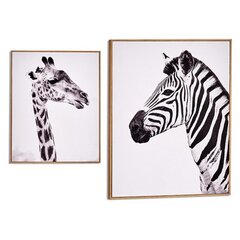 Glezna Zebra - MDF Dižskabārdis Žirafe (2 x 51 x 41 cm) cena un informācija | Gleznas | 220.lv