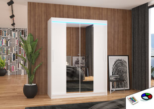 Skapis ar LED apgaismojumu ADRK Furniture Iness, balts цена и информация | Шкафы | 220.lv