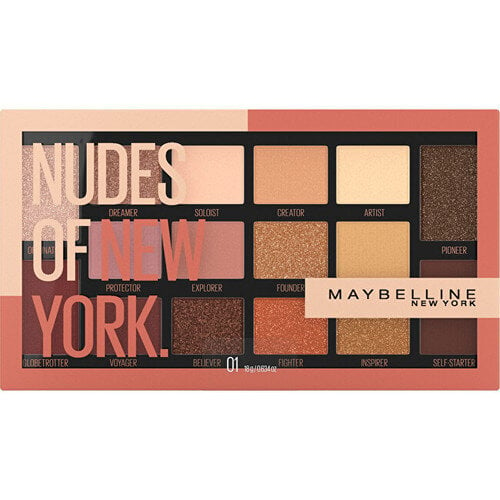 Acu ēnas Maybelline Palette of 16 Eye Shadows Nudes of New York 18 g cena un informācija | Acu ēnas, skropstu tušas, zīmuļi, serumi | 220.lv