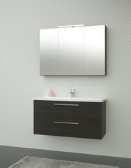Шкафчик для ванной с раковиной Scandic 101 см, чёрный цена и информация | Шкафчики для ванной | 220.lv