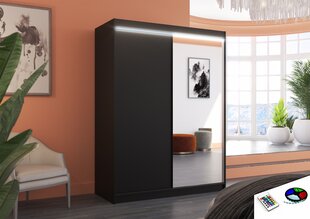 Skapis ar LED apgaismojumu ADRK Furniture Jordi, melns цена и информация | Шкафы | 220.lv