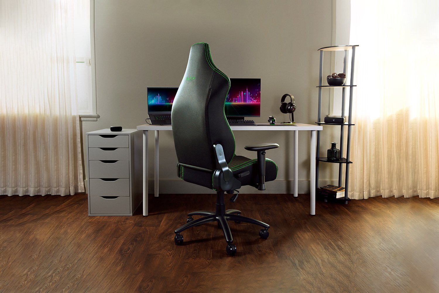 Spēļu krēsls Razer Iskur X-XL, melns/zaļš цена и информация | Biroja krēsli | 220.lv