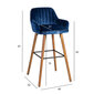 Bāra krēsls Home4You Ariel, zils/brūns cena un informācija | Virtuves un ēdamistabas krēsli | 220.lv