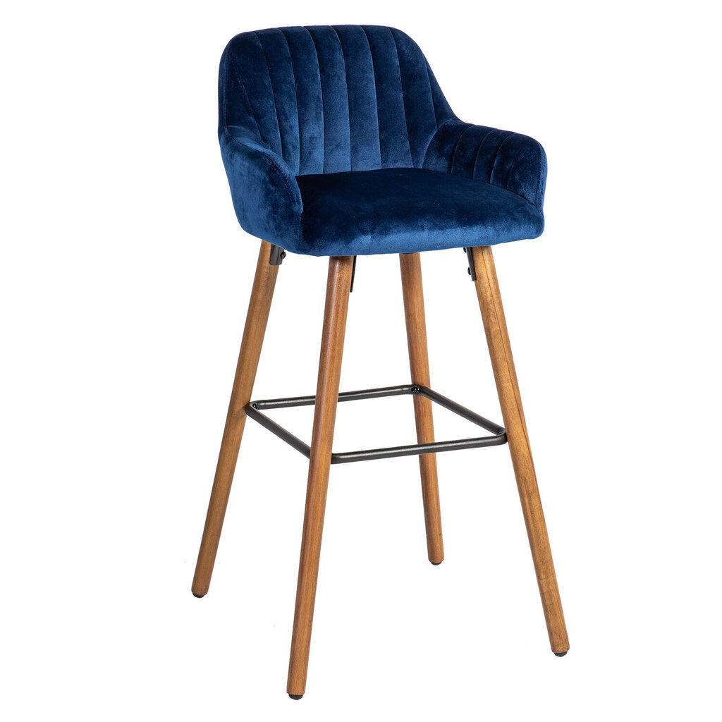 Bāra krēsls Home4You Ariel, zils/brūns cena un informācija | Virtuves un ēdamistabas krēsli | 220.lv