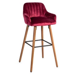 Барный стул ARIEL 48x52xH97 см, сиденье и спинка: ткань, цвет: винно-красный, ножки из бука цена и информация | Стулья для кухни и столовой | 220.lv