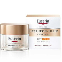 Dienas krēms pret grumbām Eucerin SPF 30 Hyaluron-Filler + Elasticity 50 ml cena un informācija | Sejas krēmi | 220.lv