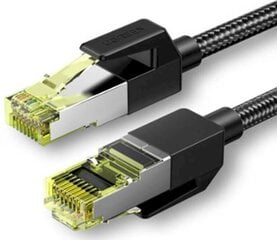 UGREEN NW150 Cat 7 F/FTP Braid Ethernet RJ45 Cable 2m (black) cena un informācija | Kabeļi un vadi | 220.lv