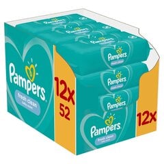 Pampers Fresh Clean mitrās salvetes, 624 gab цена и информация |  Одноразовые пеленки и влажные салфетки | 220.lv