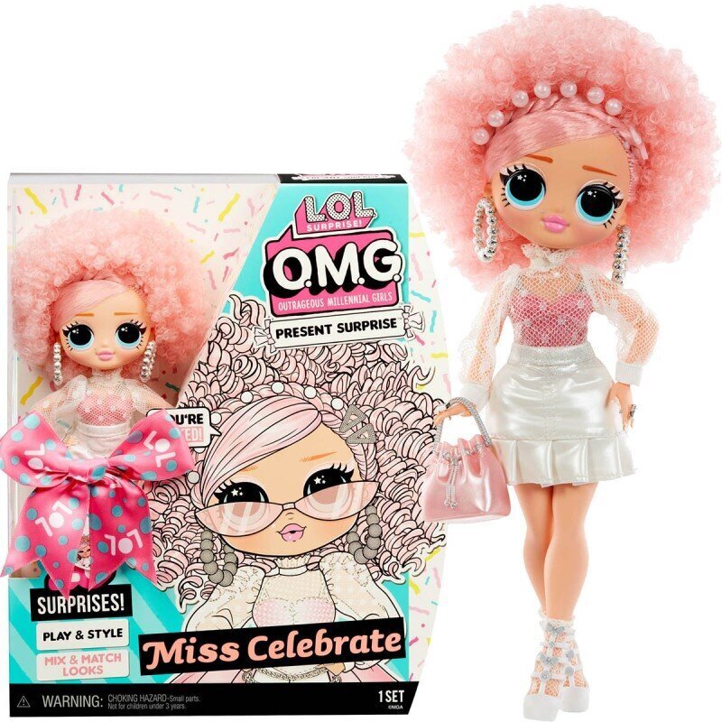 Lelle L.O.L. Surprise OMG Birthday Doll - Miss Celebrate - Present Surprise cena un informācija | Rotaļlietas meitenēm | 220.lv