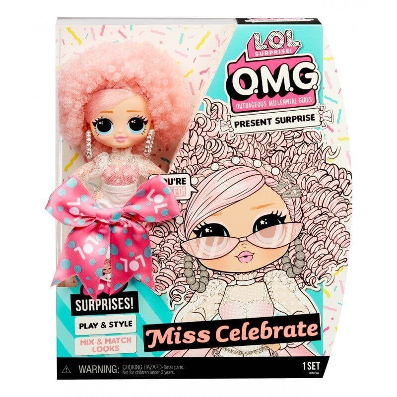 Lelle L.O.L. Surprise OMG Birthday Doll - Miss Celebrate - Present Surprise cena un informācija | Rotaļlietas meitenēm | 220.lv