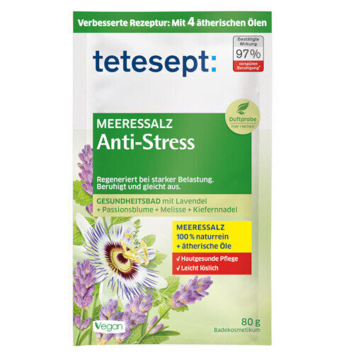 Tetesept Veselības vannas sāls Antistress 80 g cena un informācija | Dušas želejas, eļļas | 220.lv