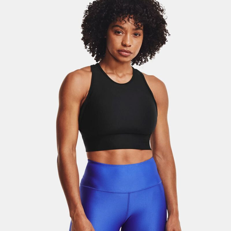 T-krekls sievietēm Under Armour HG Armour Crop Tank W 1360 848 001, melns cena un informācija | Sporta apģērbs sievietēm | 220.lv