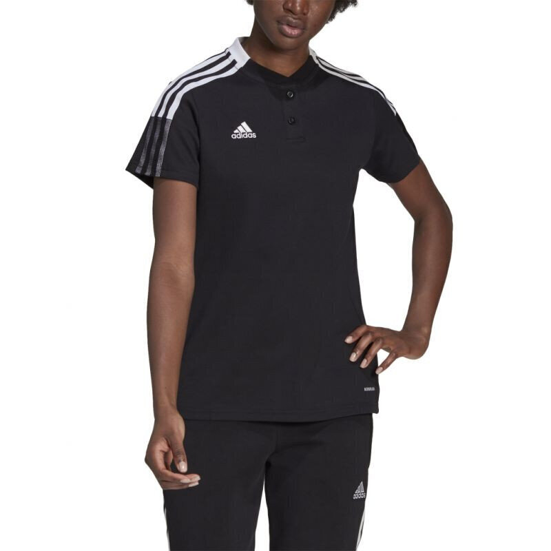 T-krekls sievietēm Adidas Tiro 21 Polo W GM7352, melns cena un informācija | T-krekli sievietēm | 220.lv