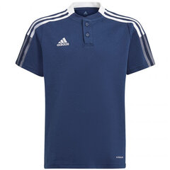 Футболка для детей Adidas Tiro 21 Polo Shirt Jr GK9673, синяя цена и информация | Рубашки для мальчиков | 220.lv