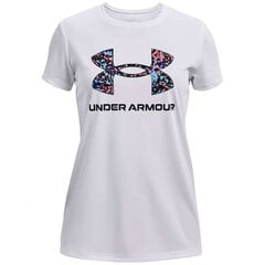 T-krekls bērniem Under Armour Y Tech BL Solid Body SS Jr 1366080 100, balts цена и информация | Рубашки для мальчиков | 220.lv