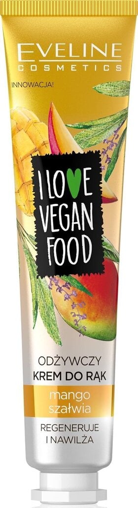 Krēms rokām, EVELINE I Love Vegan Food, Mango & Salvija, 50 ml цена и информация | Ķermeņa krēmi, losjoni | 220.lv