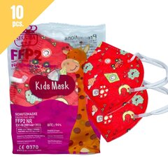 Bērnu respirators FFP2 (Sejas maska), 10 gab. cena un informācija | Pirmā palīdzība | 220.lv