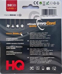 IMRO 10/32G UHS-I cena un informācija | Atmiņas kartes mobilajiem telefoniem | 220.lv