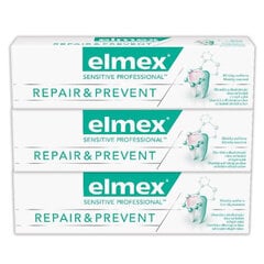 Zobu pasta jutīgiem zobiem Elmex Sensitive Professional Repair & Prevent Trio, 3 x 75 ml cena un informācija | Elmex Smaržas, kosmētika | 220.lv
