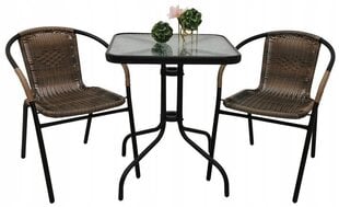 Комплект уличной мебели Coffee 60/2, коричневый/черный цена и информация | Комплекты уличной мебели | 220.lv