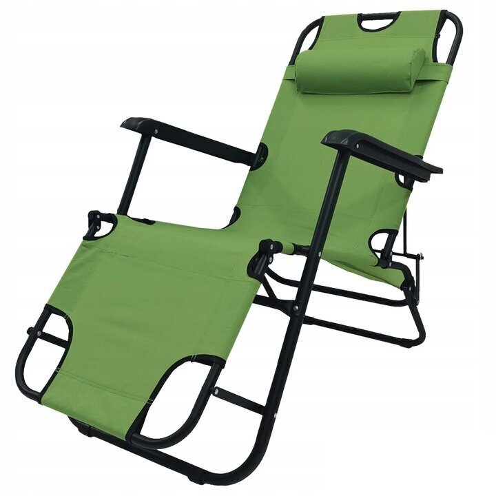 Saliekamais zvilnis Riviera, zaļš cena un informācija | Sauļošanās krēsli | 220.lv
