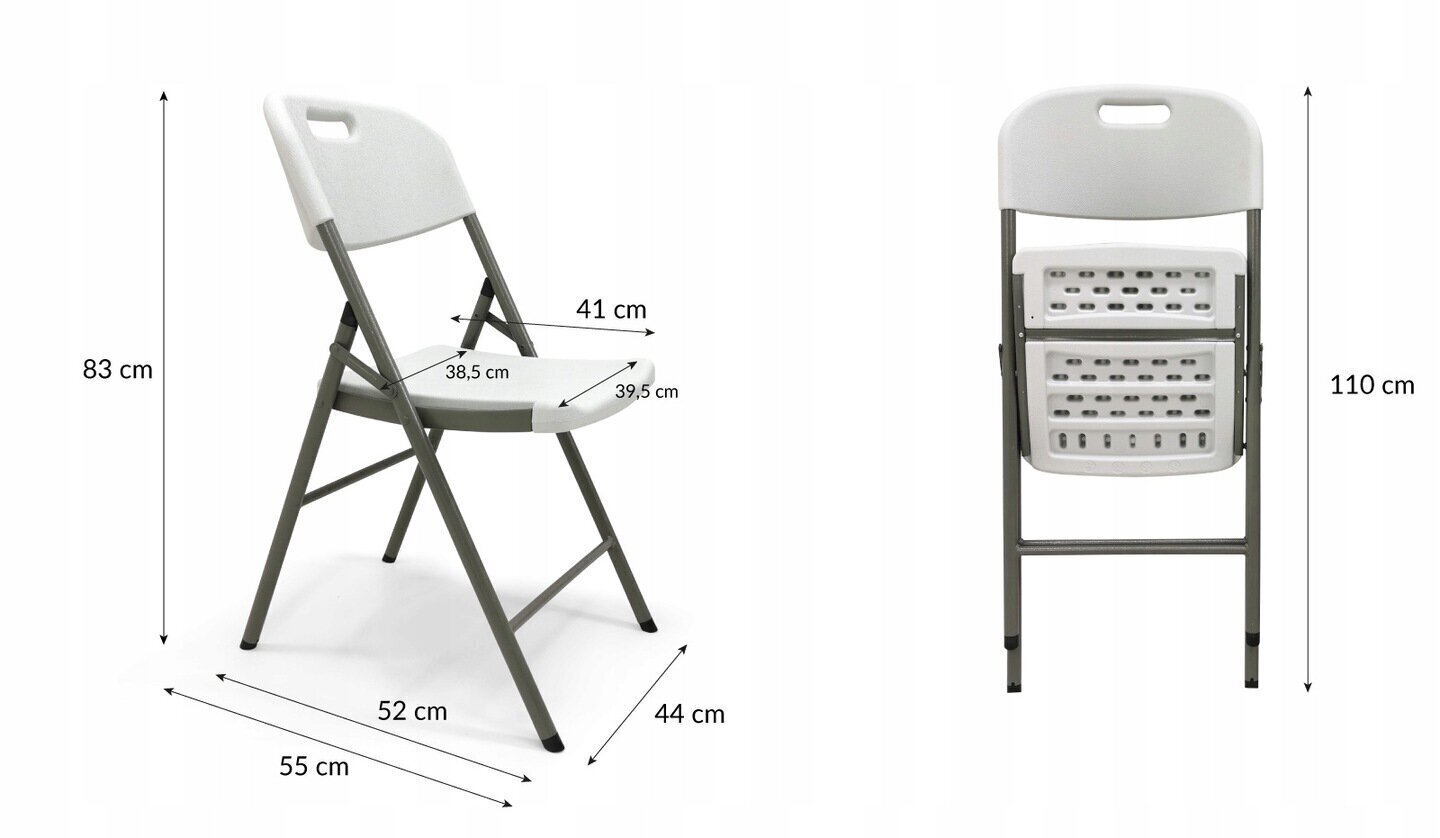 2-u saliekamu āra krēslu komplekts Party, balts cena un informācija | Dārza krēsli | 220.lv