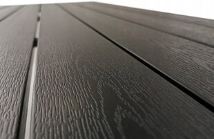 Āra galds Allen, 205x90 cm, melns cena un informācija | Dārza galdi | 220.lv