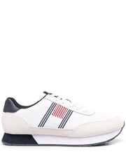 TOMMY HILFIGER vīriešu balti ādas ikdienas apavi RUNNER FLAG SHOES цена и информация | Кроссовки для мужчин | 220.lv