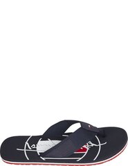 TOMMY HILFIGER vīriešu zilas čības EMBOSSED BEACH SANDAL цена и информация | Мужские шлепанцы, босоножки | 220.lv