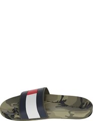 TOMMY HILFIGER vīriešu zilas čības RUBBER FLAG CAMO POOL SLIDE cena un informācija | Vīriešu iešļūcenes, čības, sandales | 220.lv