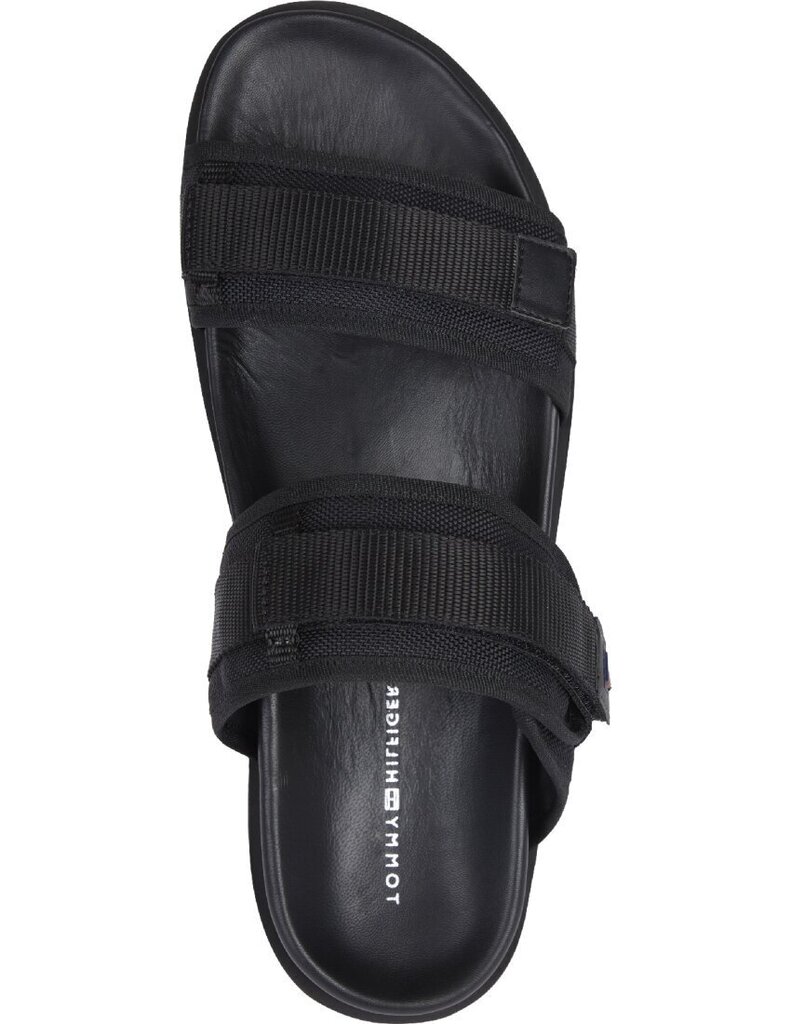 TOMMY HILFIGER vīriešu melnas čības ESSENTIAL SPORTY SANDAL цена и информация | Vīriešu iešļūcenes, čības, sandales | 220.lv