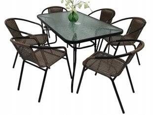 Комплект уличной мебели Cyprus Rectangle/O 140/6, коричневый/черный цена и информация | Комплекты уличной мебели | 220.lv