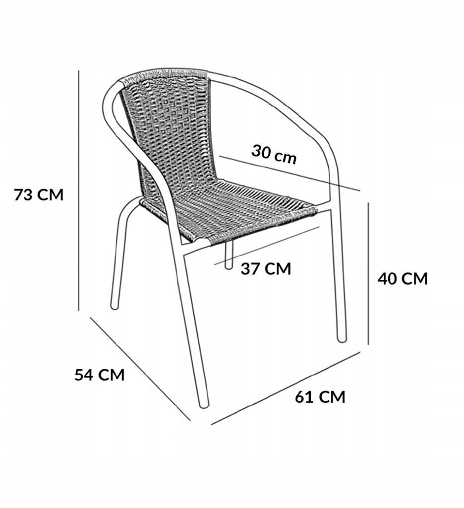 Āra mēbeļu komplekts Cyprus Rectangle/O 140/8, brūns/melns cena un informācija | Dārza mēbeļu komplekti | 220.lv