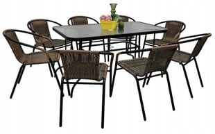 Комплект уличной мебели Cyprus Rectangle/O 140/8, коричневый/черный цена и информация | Комплекты уличной мебели | 220.lv