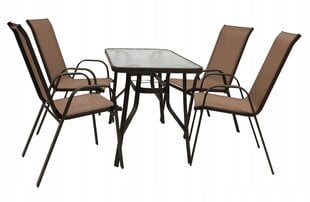 Комплект уличной мебели Barbados Duo 120/4, коричневый цена и информация | Комплекты уличной мебели | 220.lv