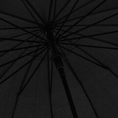 vidaXL lietussargs, automātisks, melns, 120 cm cena un informācija | Lietussargi sievietēm | 220.lv