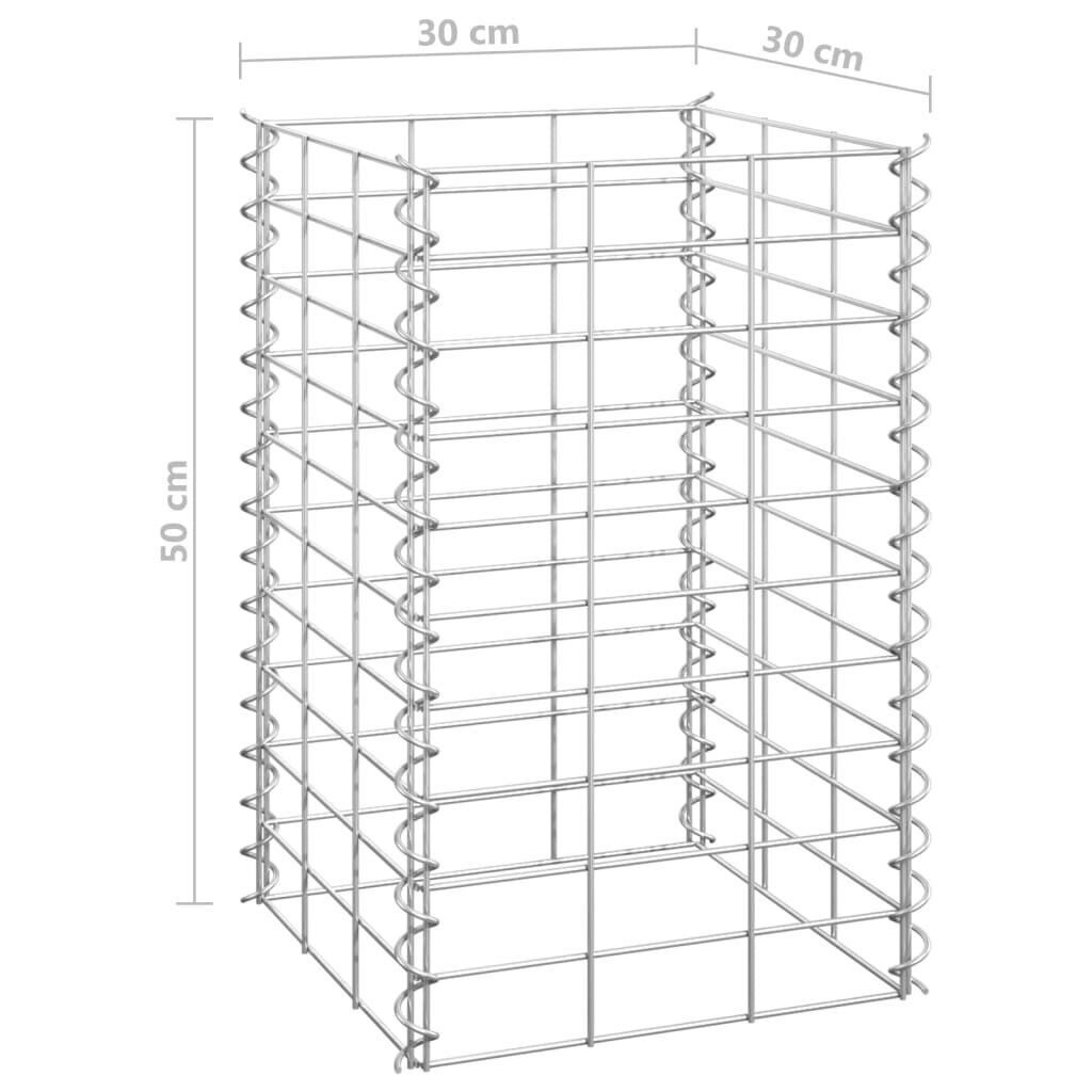 vidaXL gabioni/puķu kastes, 16 gab., 30x30x50/100/150/200 cm, dzelzs cena un informācija | Podi stādiem un pārstādīšanai | 220.lv