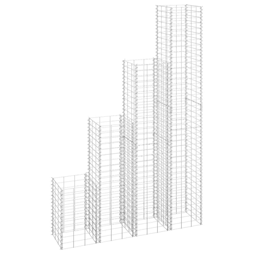 vidaXL gabioni/puķu kastes, 16 gab., 30x30x50/100/150/200 cm, dzelzs cena un informācija | Podi stādiem un pārstādīšanai | 220.lv