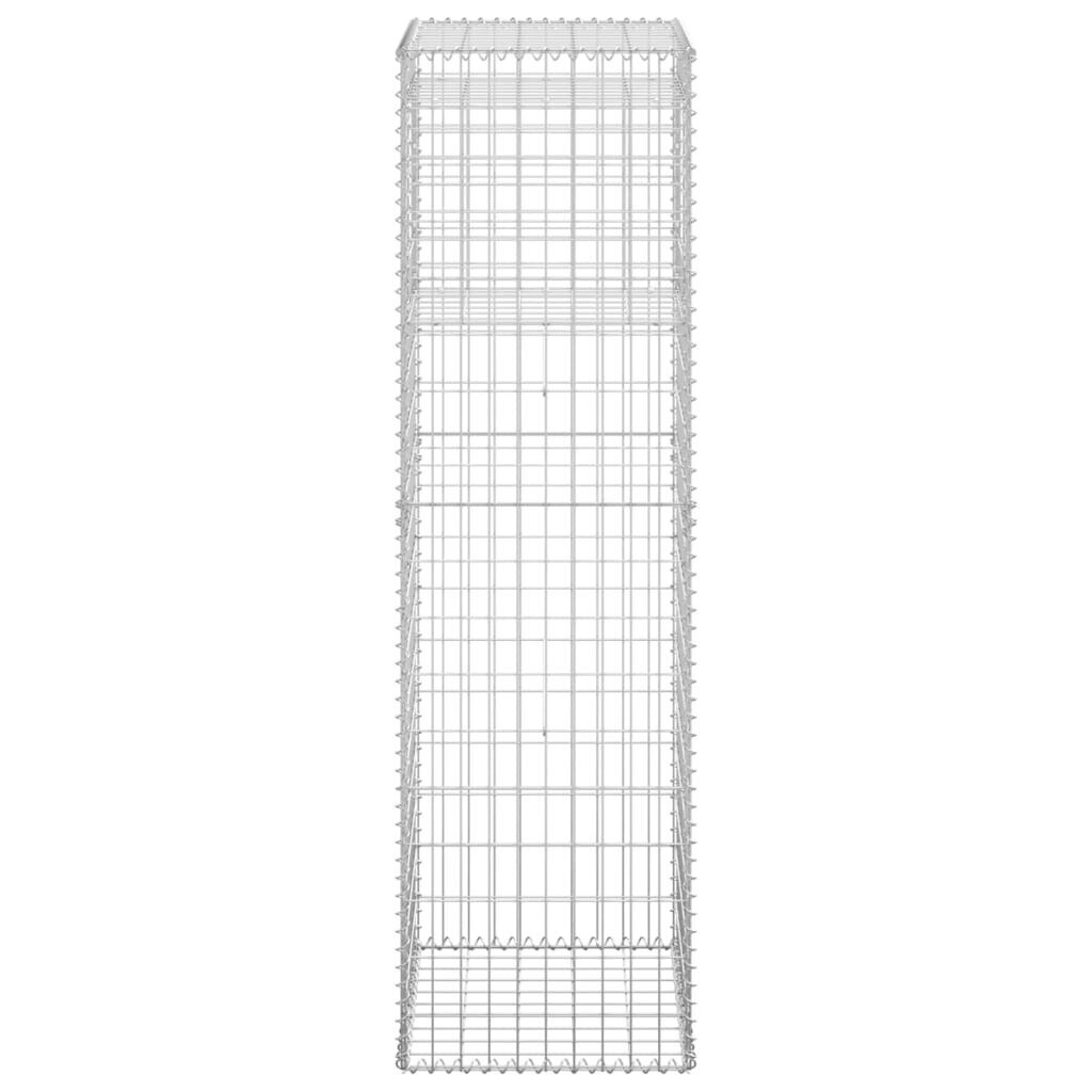 vidaXL vertikāls gabions, 50x50x180 cm, dzelzs cena un informācija | Žogi un piederumi | 220.lv