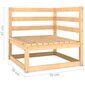 vidaXL 3-daļīgs dārza atpūtas mēbeļu komplekts ar matračiem, priede cena un informācija | Dārza krēsli | 220.lv