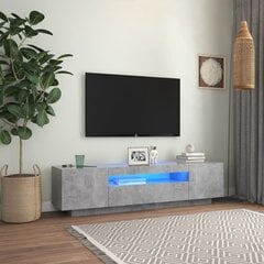 vidaXL TV skapītis ar LED lampiņām, 160x35x40 cm, betona pelēks cena un informācija | TV galdiņi | 220.lv