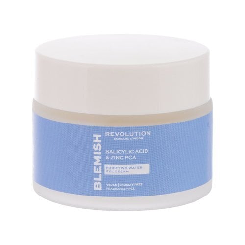 Attīrošs gēla krēms Revolution Skincare Salicylic Acid & Zinc PCA (Purifying Water Gel Cream) 50 ml cena un informācija | Sejas krēmi | 220.lv