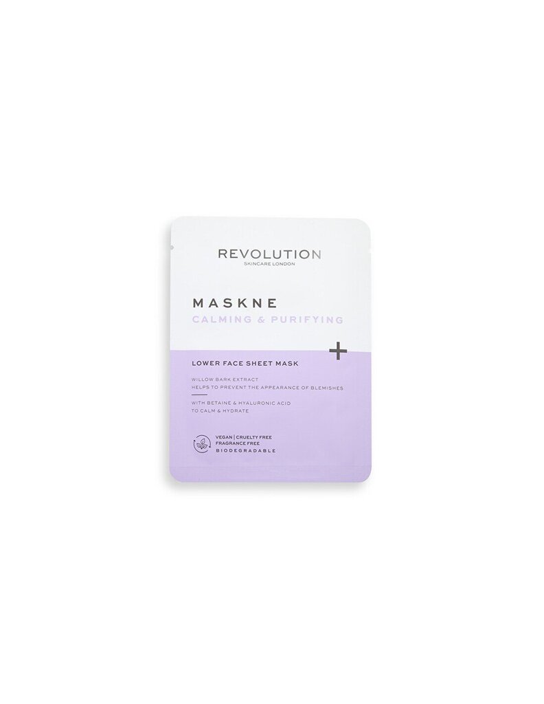 Sejas maska Revolution Skincare Masking Calming & Purifying (Lower Face Sheet Mask) 2 gab. cena un informācija | Sejas maskas, acu maskas | 220.lv