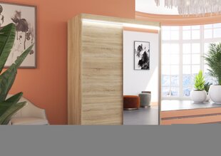 Skapis ar LED apgaismojumu ADRK Furniture Jordi, ozola krāsas cena un informācija | Skapji | 220.lv