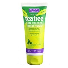 Sejas maska Beauty Formulas Tea Tree (Deep Cleansing Face Mask) 100 ml цена и информация | Маски для лица, патчи для глаз | 220.lv